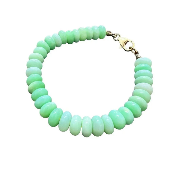 Genuine Parrot Opal Gemstone Beaded Bracelet Gold Filled Clasp - Picture 3 of 8